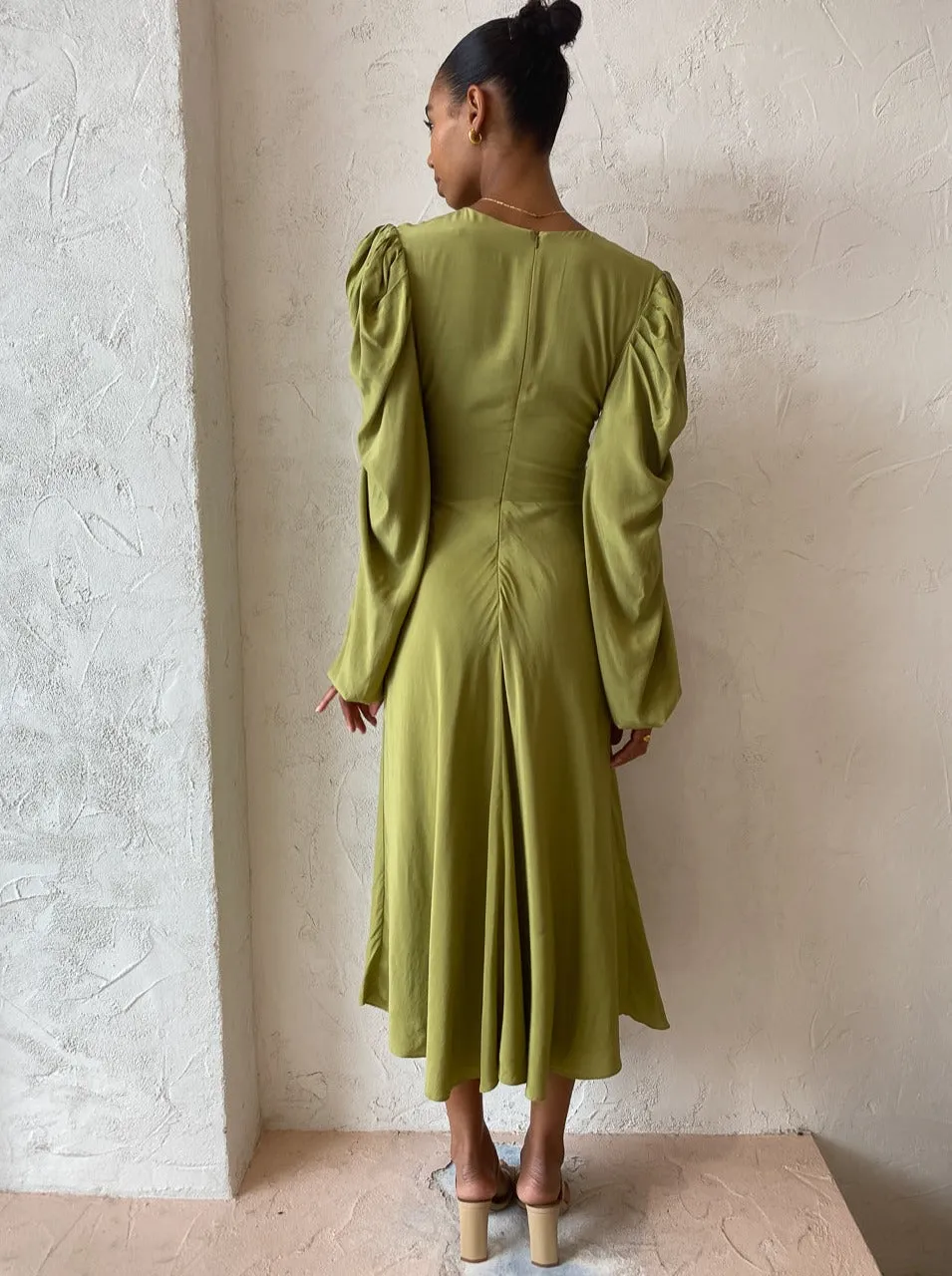 By Johnny Emily Twist Midi Dress in Sea Green