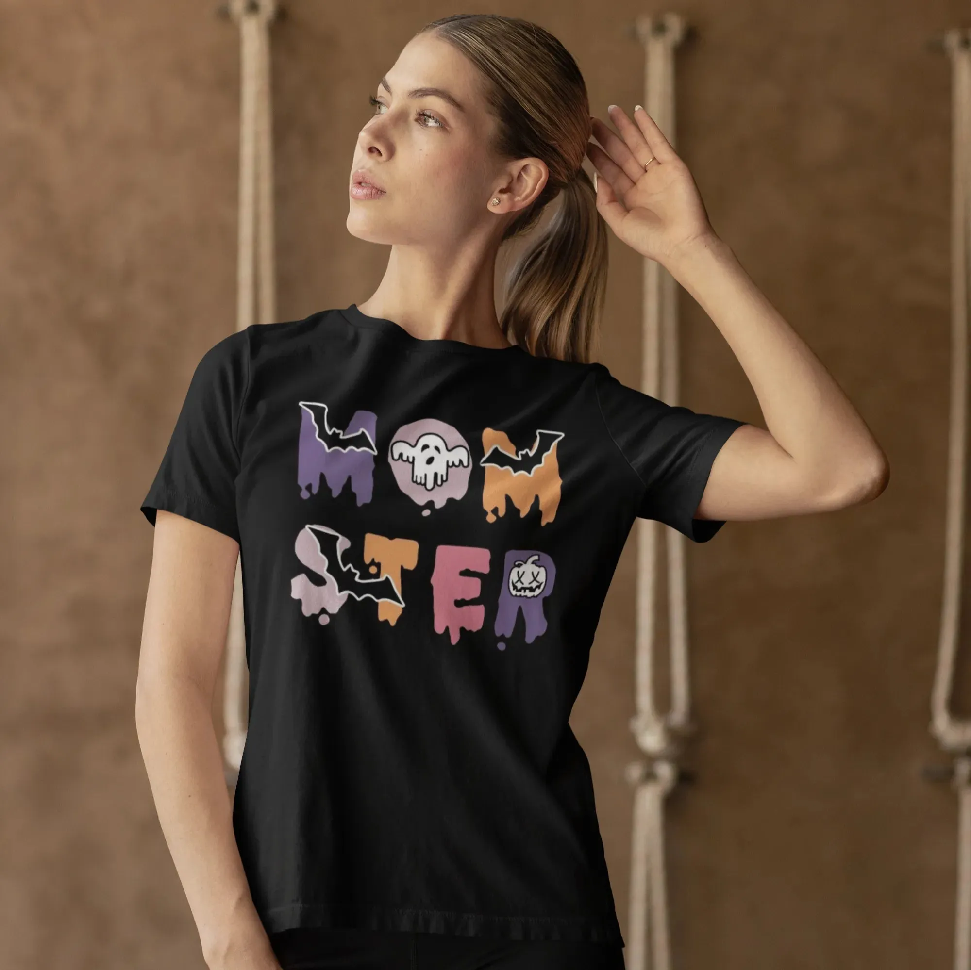Halloween Tshirt MoMster Short Sleeve 100% Cotton Soft Crewneck Top