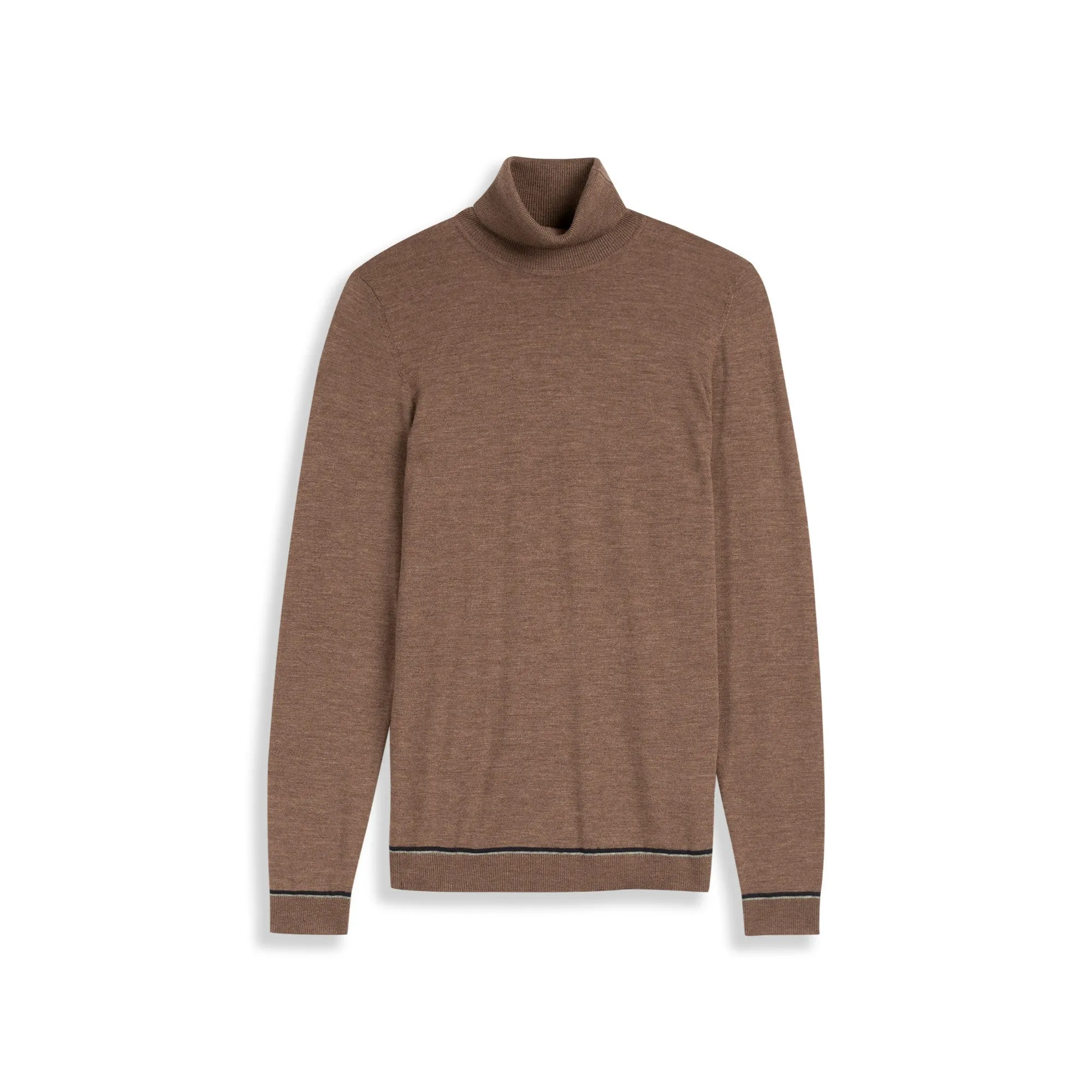 Men Exarno-Ls Fine Roll Neck Jumper - Camel