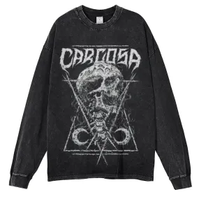 Oversized Vintage Washed Gothic Grunge Defame Graphic Sweatshirt