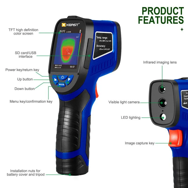 Xeast XE-26 Handheld Infrared Camera Thermal Image Scanner Precision Imaging Thermometer